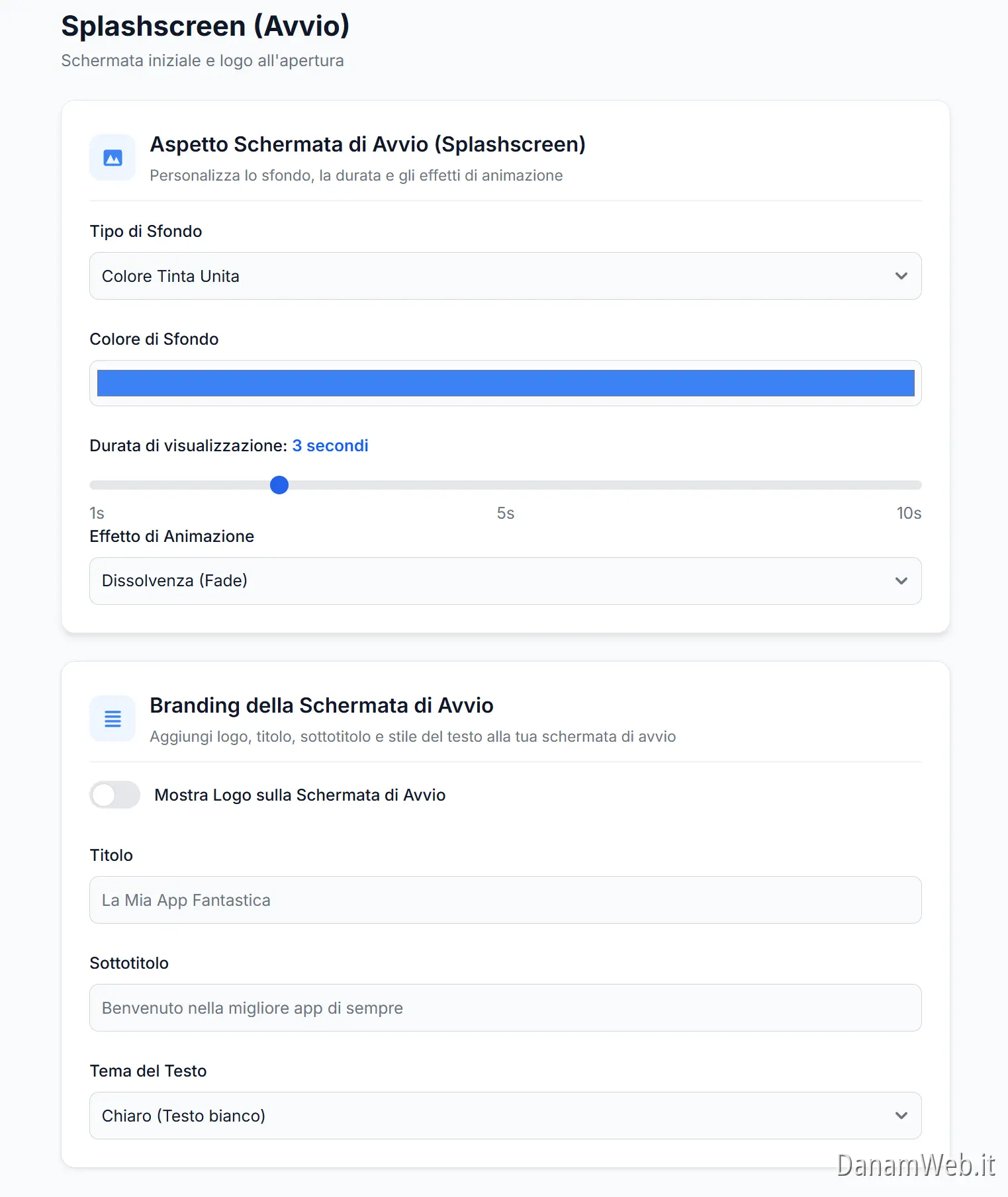 Configurazione splash screen android