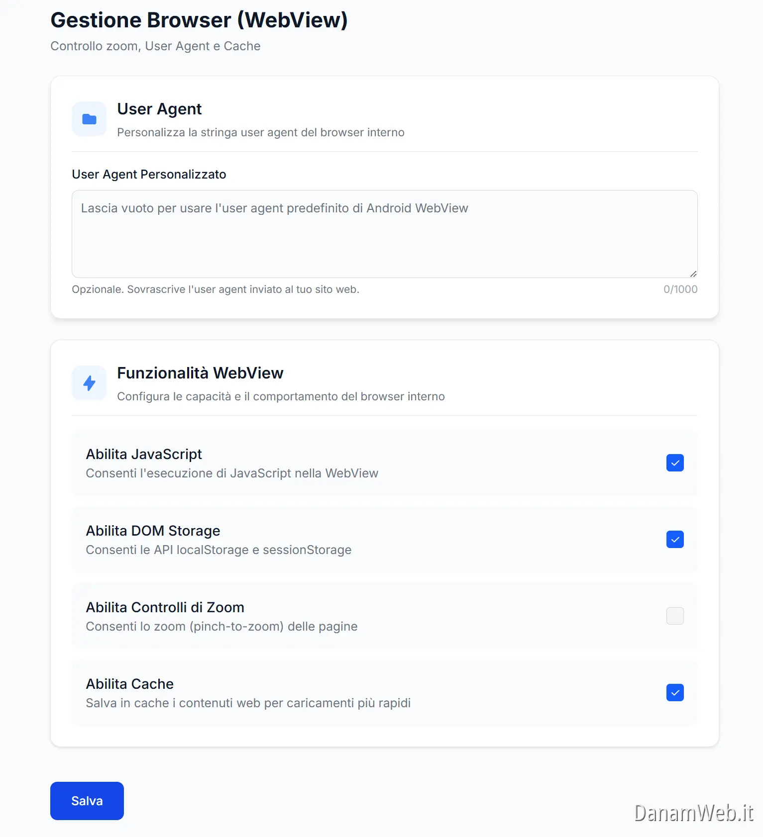Ottimizzazione WebView Android